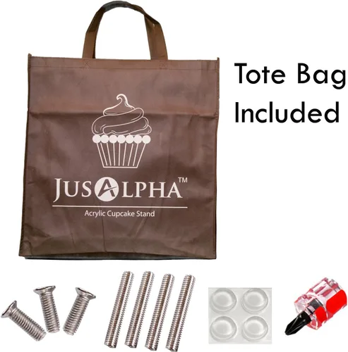 Vista 9 de Jusalpha® 8 Base de acrílico redonda para fiestas, casamientos, magdalenas. Torre para pastelería, charola para servir, exhibición de alimentos