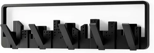 Vista 6 de Umbra Skyline Multi Hook - Arte de pared moderno con ganchos de 5 libras para abrigos, bufandas y bolsos, color gris