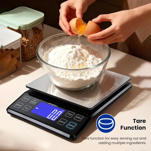 Vista 12 de Báscula de cocina digital recargable, resolución de 0.004 oz máx. 11 lbs 11 Negro