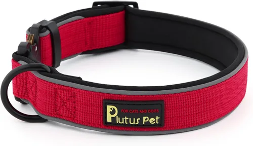 Vista 8 de Collar táctico para perro Plutus Pet, reflectante, collar de perro resistente ajustable, suave acolchado y cómodo, para perros pequeños, medianos