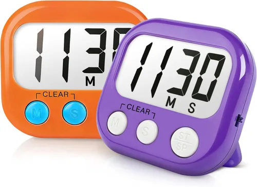 Vista 11 de Temporizadores de aula para profesores y niños, temporizador digital magnético grande, suministros para profesores, paquete de 2, azul y verde