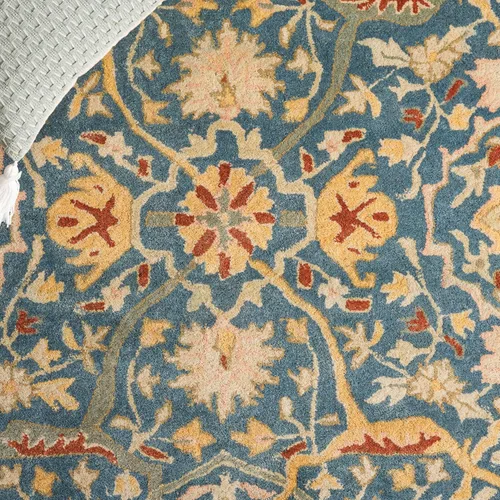 Vista 5 de SAFAVIEH Antiquity Collection AT14E - Alfombra de lana tradicional oriental de primera calidad, hecha a mano, 3 x 5 pies, color azul