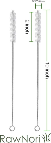 Vista 2 de 2 cepillos de limpieza para pajitas de beber largo – Limpiador de cerdas para pajitas de bebida de acero inoxidable, cepillos resistentes para lavar
