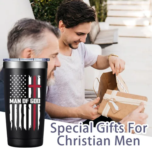 Vista 5 de Grifarny Regalos cristianos para hombres – Regalos católicos – Religioso, Escritura inspiradora, Pascua, regalo de bautismo para hombres