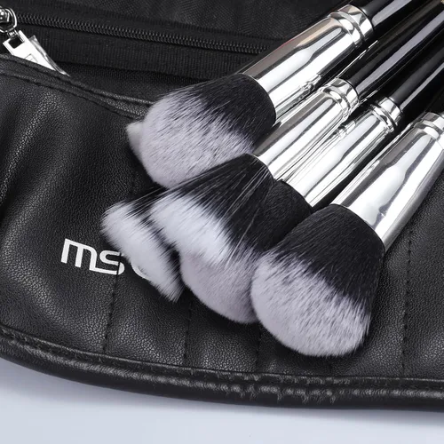 Vista 2 de MSQ - Juego de 29 brochas de maquillaje profesionales con cinturón ajustable, bolsa de maquillaje, base de polvo, brochas para sombras de ojos