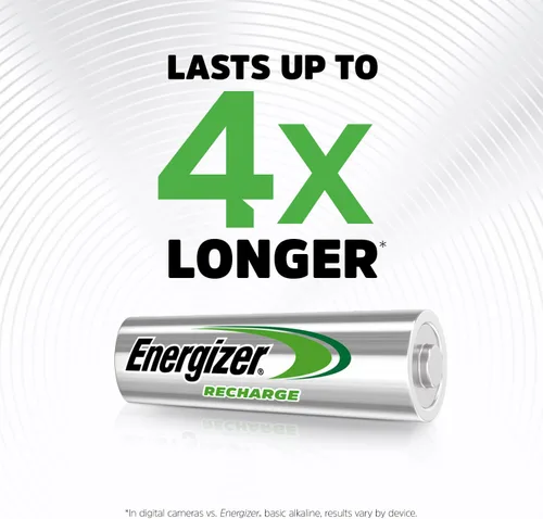 Vista 8 de 4 baterías recargables Energizer AccuRecharge Power Plus AAA 700mAh AAA HR3 NiMH