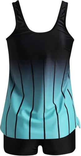 Vista 7 de kangguolai Sujetadores de natación para debajo de los trajes de baño para mujer con pantalones cortos, atléticos, de dos piezas, camisas góticas