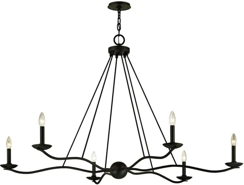 Vista 6 de Troy Lighting F6305 Sawyer - Lámpara de araña de cinco luces, hierro forjado