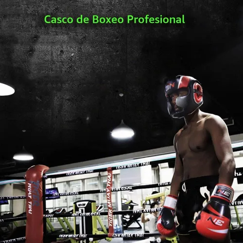 Vista 5 de Casco para boxeo MMA Training Kickboxing, equipo de cabeza para Muay Thai, Sparring, Taekwondo, Artes Marciales, Grappling, Karate Azul