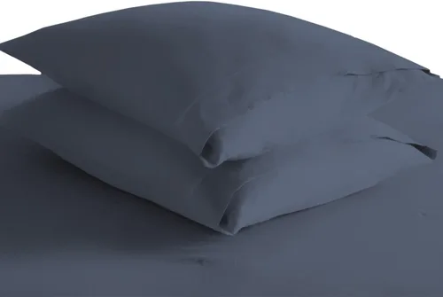Vista 77 de Juego de 2 fundas de almohada de 100 % algodón puro, tamaño King, color plateado, lujosas fundas de almohada de algodón de fibra larga de 400 hilos