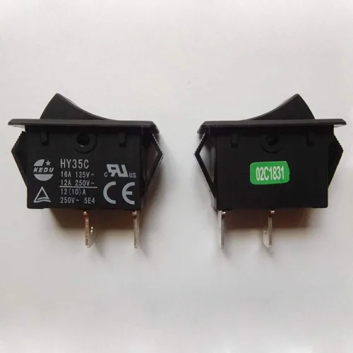 Vista 4 de 2 unids KEDU HY35C 2Pins Interruptor de botón AC 125/250V 16/12/10A ON Off Interruptor basculante de arco Interruptores de tecla pulsadora