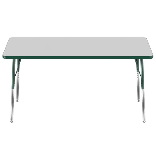 Vista 26 de FDP - Mesa rectangular para actividades escolares y de oficina (24 x 36 pulgadas), patas estándar con deslizadores giratorios, altura ajustable