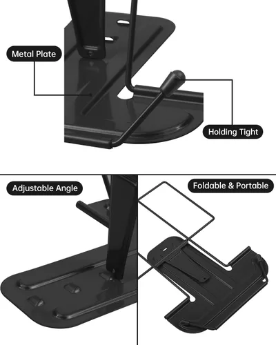 Vista 3 de Honagu Soporte para libros de lectura, soporte ajustable para libros, soporte para documentos, soporte resistente para recetas, libros de texto