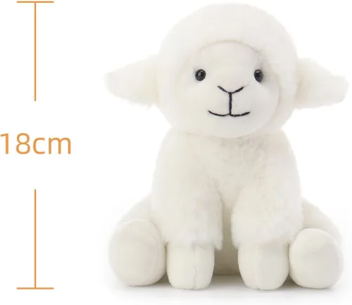 Vista 6 de Apricot Lamb Peluche de cordero crema para niños, juguetes de peluche suaves y lindos para bebés niñas y niños, 7 pulgadas