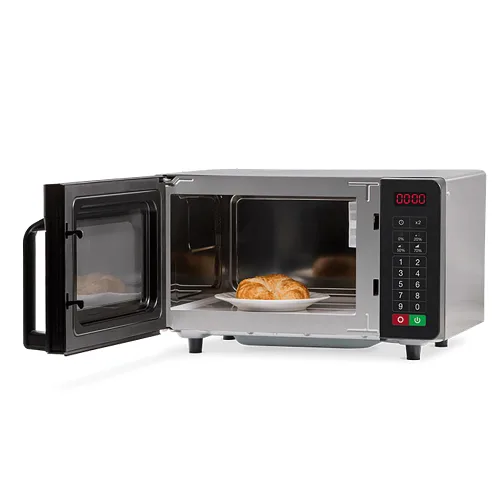 Vista 3 de Amana RMS10TSA Horno microondas comercial de encimera de alta resistencia de 1000 vatios con controles de botón para restaurante bufé catering 0.8