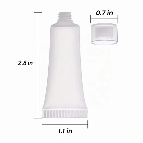 Vista 2 de Mose Cafolo ~ 100 botellas vacías de loción de artículos de tocador con tapa de tornillo. Plástico blanco liso y pulido con jeringa gratis como