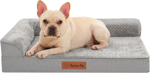 Vista 12 de Cama ortopédica para perros pequeños y medianos, cama de espuma viscoelástica para mascotas con funda extraíble lavable, parte inferior