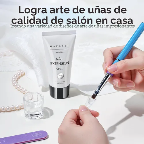 Vista 2 de Makartt Gel de uñas transparente de 1.7 fl oz para extensiones