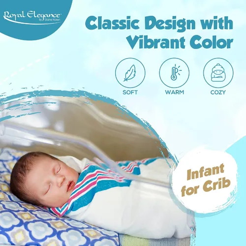 Vista 3 de Elaine Karen Paquete de 1 manta de franela unisex para lactancia, 100% algodón, para niña o niño, manta de bebé recién nacido, suave, cálida