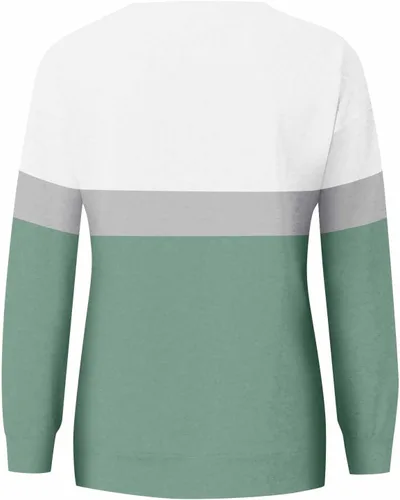Vista 4 de Womens Long Sleeve Tops Casual Fashion Floral Print Long Sleeve O-Neck Pullover Top Blouse with Pockets