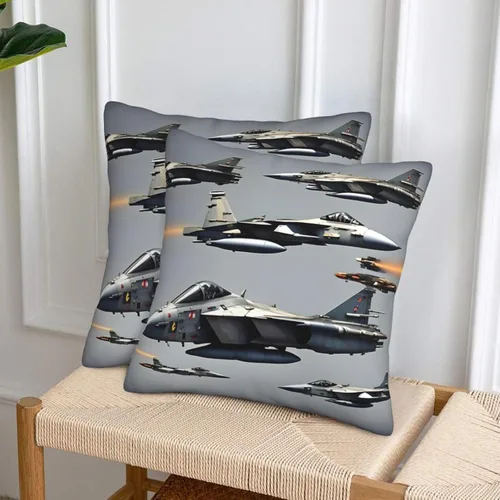 Vista 6 de Juego de 2 fundas de almohada cuadradas para sofá, cama, sofá, dormitorio, automóvil