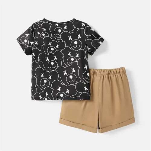 Vista 2 de PATPAT Toddler Boy 2 Pieces Set Casual Outfits Tee and Shorts Set