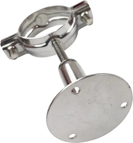 Vista 3 de Soporte de tubo de techo de montaje en pared de acero inoxidable 304 Soporte de tubo de techo ajustable correas de tubo de abrazadera para tubo