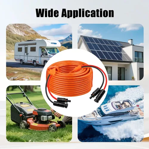 Vista 7 de Cable de extensión solar de calibre 14 de 10 pies, cable de panel solar de 10 AWG con conectores hembra y macho, cables solares principales rojos