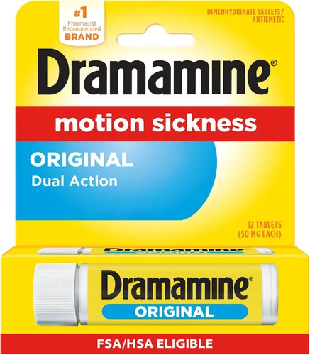 Vista 11 de Dramamine masticable, Alivio del mareo por movimiento, sabor a naranja, 4 unidades Chewables for Nausea Relief During Travel, Prevent & Relieve
