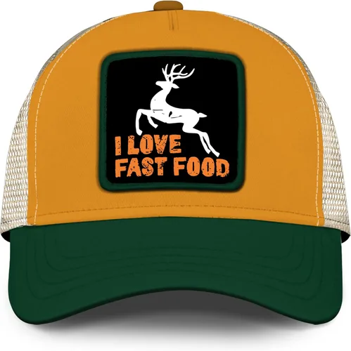 Vista 2 de Asvance Deer Hunting Embroidered Trucker Hat, Funny Adjustable Orange Camouflage Cap Unisex, Mesh Back Outdoor Gift