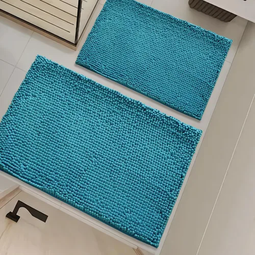 Vista 22 de Juego de alfombras de baño de 2 piezas, súper absorbente suave, gruesa, lavable en lavadora, alfombra de baño de chenilla antideslizante, alfombra