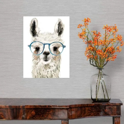 Vista 4 de CANVAS ON DEMAND Vinilo decorativo Hip Llama II, obra de arte infantil