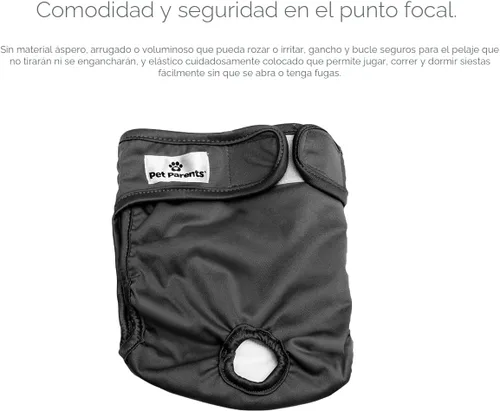 Vista 5 de [Usado] Pet Parents - Pañales lavables para perros (3 unidades), pañales duraderos y de alta calidad para machos y hembras