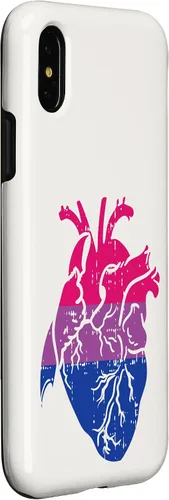 Vista 6 de Funda de regalo para enfermera LGBTQ para iPhone 14 con corazón anatómico y orgullo bisexual