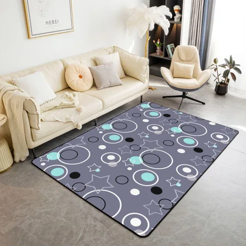 Vista 13 de Feelyou Tapete de jacquard para interiores para niños y niñas, 3 x 5, patrón floral, alfombra de sala de estar, alfombra de decoración floral ultra