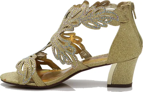 Vista 3 de Lime03N - Sandalias de tacón medio con diamantes de imitación para mujer