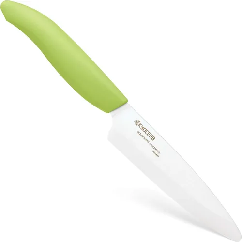Vista 11 de Kyocera Revolution Cuchillo de cerámica utilitario de 4-1/2 pulgadas, mango naranja, hoja blanca
