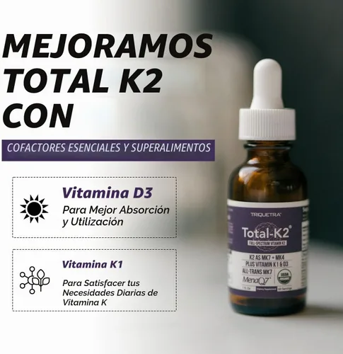 Vista 5 de Total K2® Vitamina K2 como MK7 y MK4 Cofactor Plus K1 y vitamina D3
