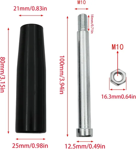 Vista 2 de Pomo de mano giratorio M10, manivela de torno M10, mango de rosca para remolque marino, máquina de corte de maquinaria de carpintería, contrapunto