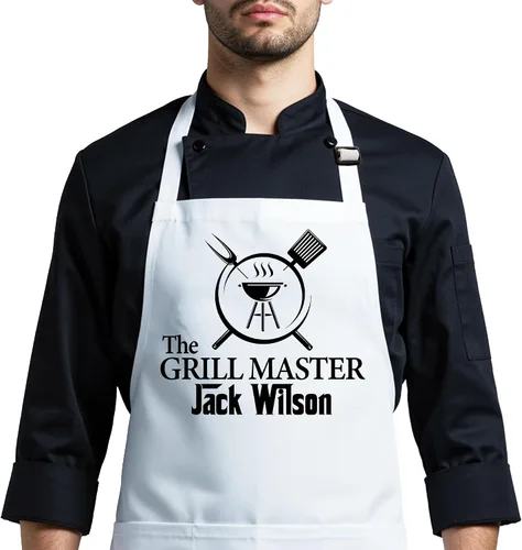 Vista 8 de Delantal para barbacoa y parrilla, regalo personalizado para el día del padre para papá, maestro de parrilla, abuelo, delantal de chef, delantales