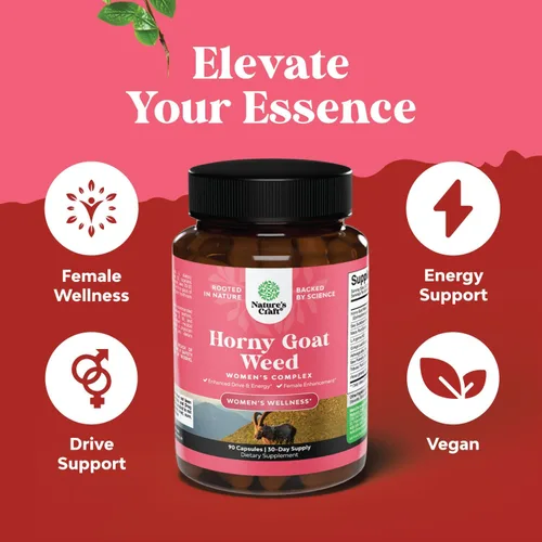 Vista 4 de Horny Goat Weed for Women – Suplementos herbales Hornygoatweed Women Complejo para el equilibrio hormonal, apoyo del estado de ánimo y bienestar