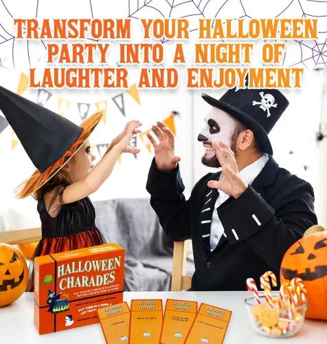 Vista 4 de Charadas de Halloween, el mejor juego de fiesta de Halloween para adultos, amigos y familia, diversión espeluznante con personajes de películas