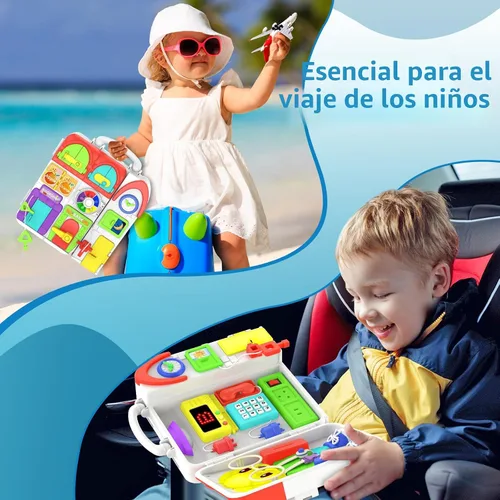 Vista 5 de Juguetes para niños pequeños de 1-2 años, tablero ocupado musical Montessori, juguete educativo temprano para niños pequeños de 1-3 años, juguete
