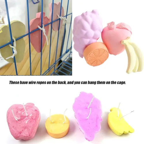 Vista 2 de Tfwadmx Bloque de lava para masticar, juguetes para moler dientes, bloque de lava para mascotas, piedra de calcio para chinchilla, hámster, ratón