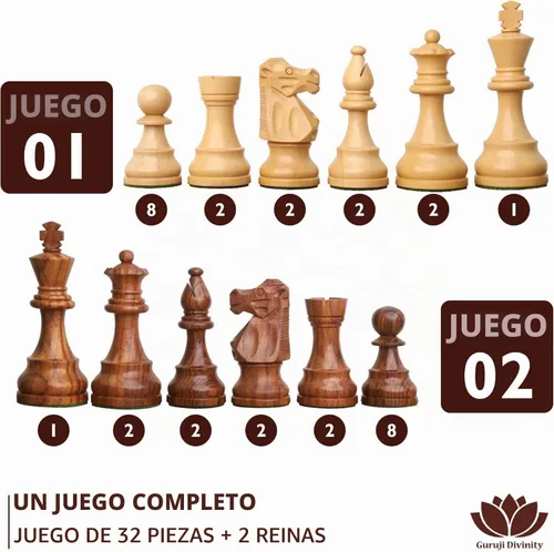 Vista 3 de Edición Coleccionista Piezas de Ajedrez Madera Monedas Peones Ajedrez Piezas de Estatuilla (3.75 Pulgadas Marrón - Blanco)