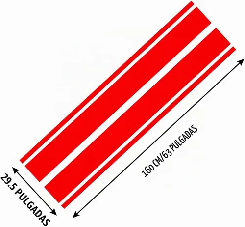 Vista 5 de Adhesivos de Rayas de Cuerpo de Carrera de 160x28 cm, Vinilo para Capó de Coche, Adhesivo de Patrón de Coche (Rojo)
