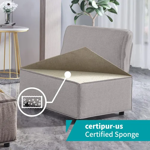Vista 4 de BALUS Sofá modular en forma de U, sofá de gran tamaño en forma de L con otomana, sofá cama combinado libre con diván reversible para sala de estar