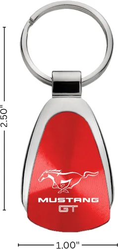 Vista 6 de Au-TOMOTIVE - Llavero de lágrima dorada para Ford Mustang GT (rojo), Rojo