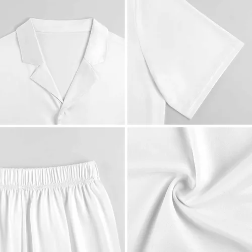 Vista 7 de Macaroon Pattern Women's Pajamas Sets Sleepwear Button Down Sets