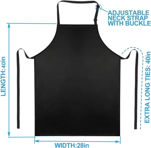 Vista 2 de Gotega Waterproof Rubber Vinyl Apron Adjustable Dishwasher Apron - Apron for Women Men Heavy Duty Work Apron